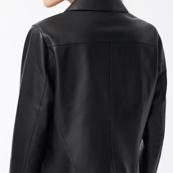 Chico's Black Leather Jacket size 12 - Picture 4 of 16